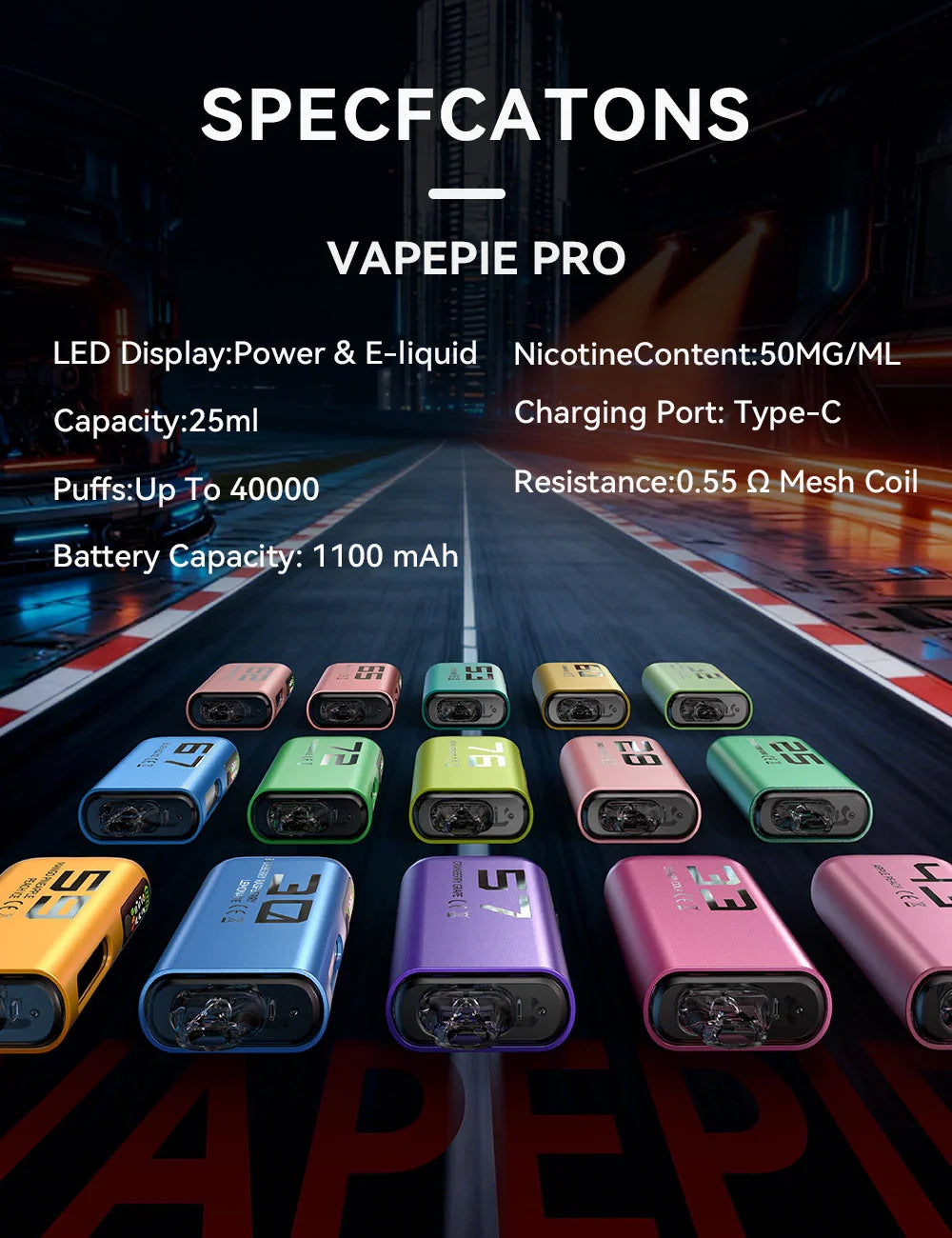 BLUE RAZZ ICE-Vapepie PRO 40000 Puffs