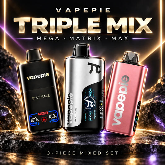 VAPEPIE 3-PACK MEGA 70000 +MATRIX 50000 +MAX 40000 PUFFS