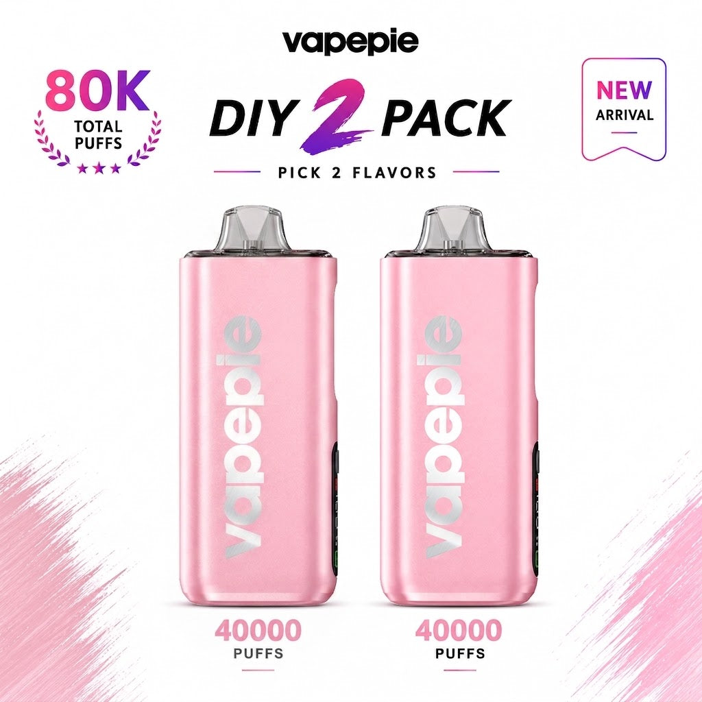 🔮DIY 2 PACK☛PICK 2 FLAVORS VAPEPIE 40000+40000 MAX