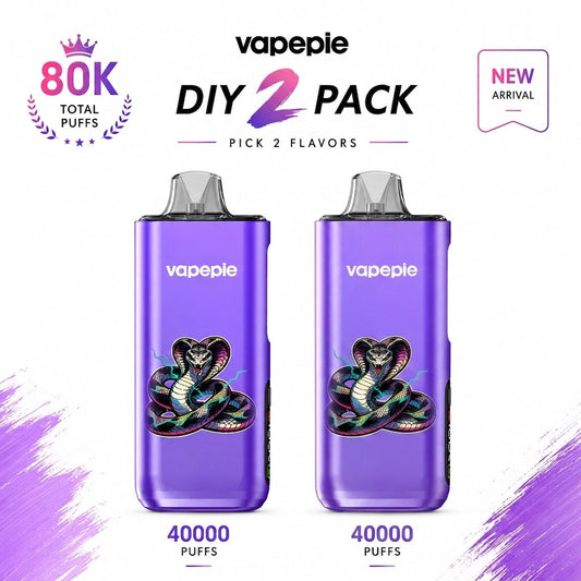 🔮DIY 2 PACK☛PICK 2 FLAVORS VAPEPIE 40000+40000 PRO